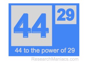 44 to the power of 29