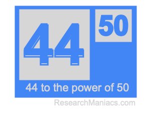 44 to the power of 50