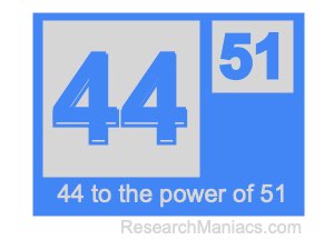 44 to the power of 51
