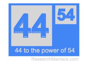 44 to the power of 54