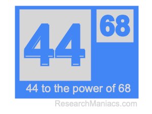 44 to the power of 68
