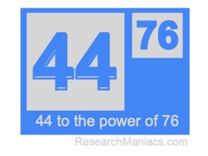 44 to the power of 76