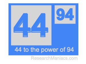 44 to the power of 94