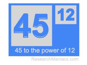 45 to the power of 12