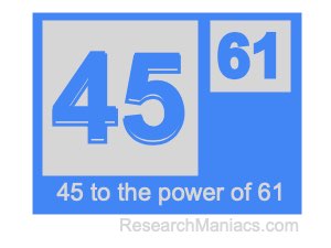 45 to the power of 61