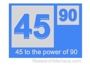 45 to the power of 90