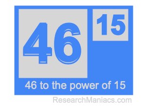 46 to the power of 15