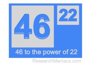 46 to the power of 22