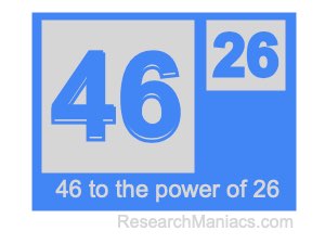 46 to the power of 26
