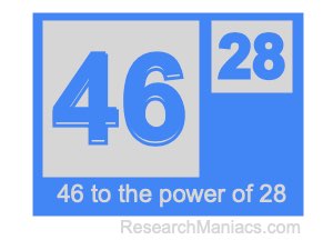46 to the power of 28