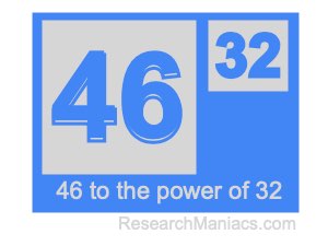 46 to the power of 32