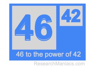 46 to the power of 42