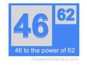 46 to the power of 62
