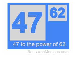 47 to the power of 62