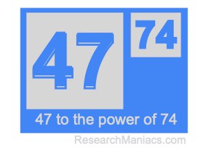 47 to the power of 74
