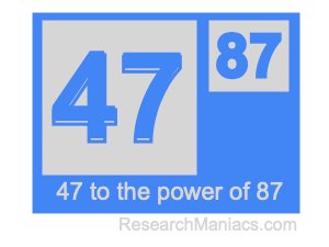 47 to the power of 87