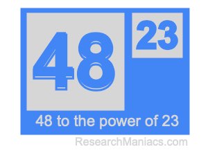 48 to the power of 23