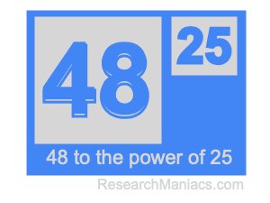 48 to the power of 25