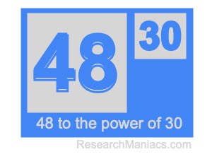 48 to the power of 30