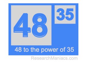 48 to the power of 35