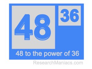 48 to the power of 36