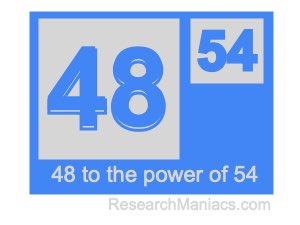 48 to the power of 54