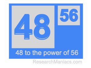 48 to the power of 56