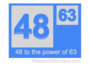 48 to the power of 63