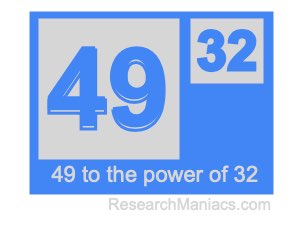 49 to the power of 32