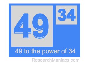 49 to the power of 34