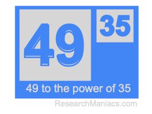 49 to the power of 35