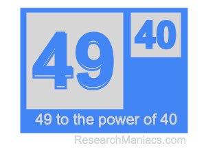 49 to the power of 40