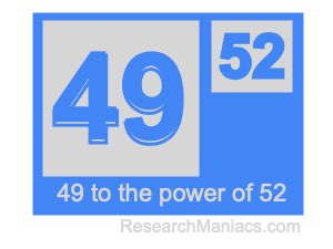 49 to the power of 52