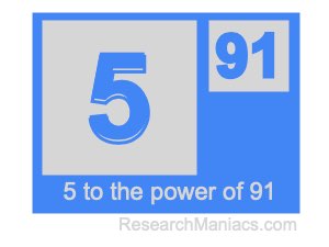 5 to the power of 91
