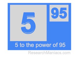 5 to the power of 95