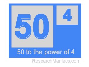50 to the power of 4