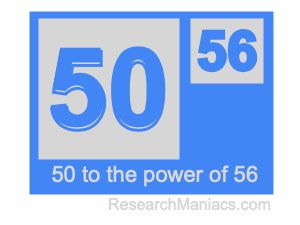 50 to the power of 56