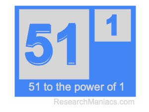 51 to the power of 1