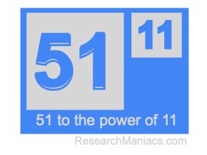 51 to the power of 11