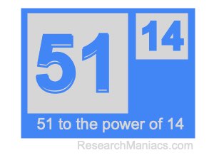 51 to the power of 14