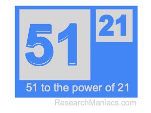 51 to the power of 21