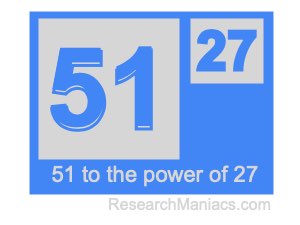 51 to the power of 27