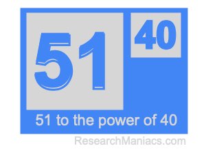 51 to the power of 40