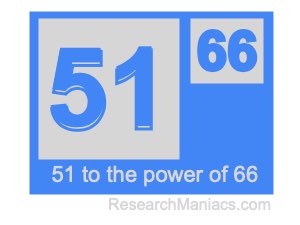 51 to the power of 66