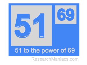 51 to the power of 69