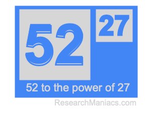 52 to the power of 27