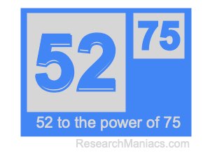 52 to the power of 75