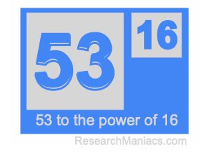 53 to the power of 16
