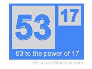 53 to the power of 17