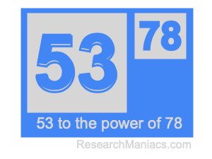 53 to the power of 78